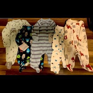 Five Newborn Baby Boy Sleeper Pajamas